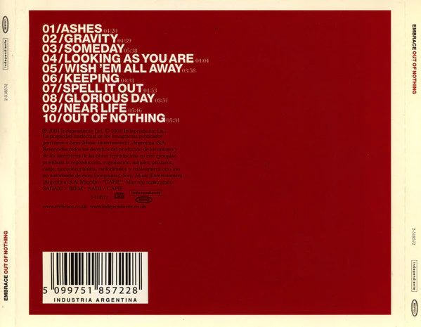 Embrace - Out Of Nothing (CD) - Image 2
