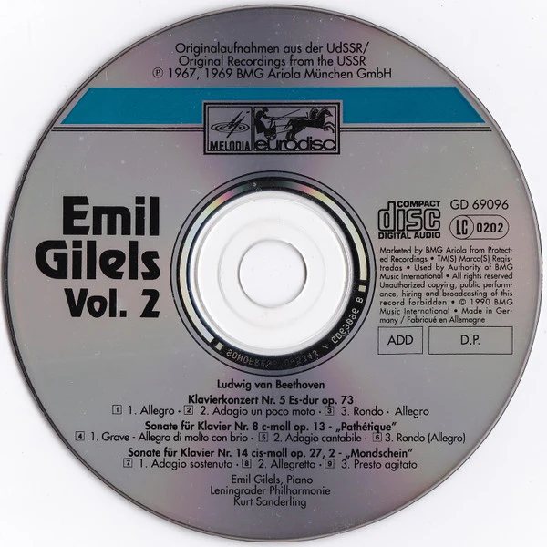 Emil Gilels - Emil Gilels Collection, Vol. 2 (CD) - Image 3