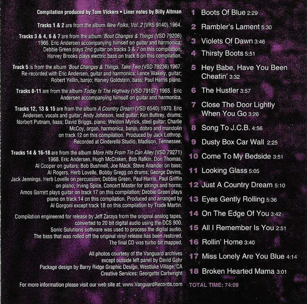 Eric Andersen  - Violets Of Dawn (CD) - Image 5