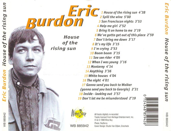 Eric Burdon - House Of The Rising Sun (CD) - Image 2