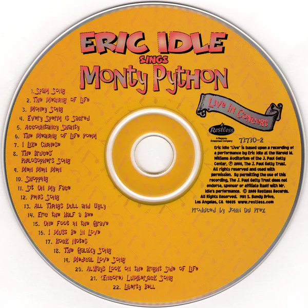 Eric Idle - Eric Idle Sings Monty Python (Live In Concert) (CD) - Image 3