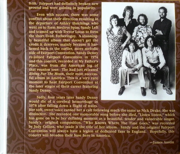 Fairport Convention Featuring Sandy Denny - Live 1974 (My Father's Place) (CD) - Image 4