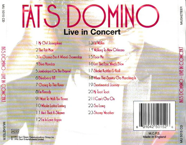 Fats Domino - Live In Concert (CD) - Image 5