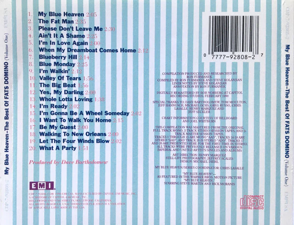 Fats Domino - My Blue Heaven: The Best Of Fats Domino - Volume 1 (CD) - Image 3
