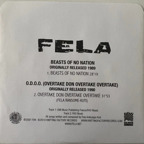 Fela Kuti & Egypt 80 - Beasts Of No Nation / O.D.O.O. (CD) - Image 5