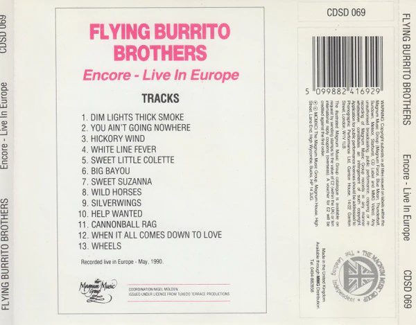 The Flying Burrito Bros - Encore - Live In Europe (CD) - Image 2