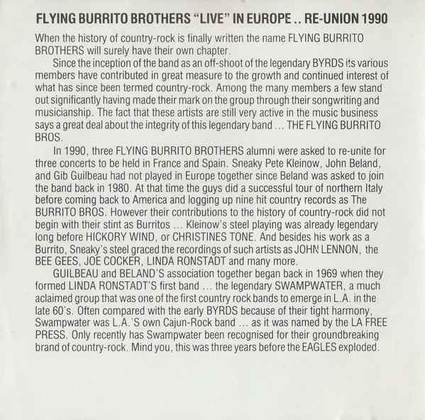 The Flying Burrito Bros - Encore - Live In Europe (CD) - Image 4