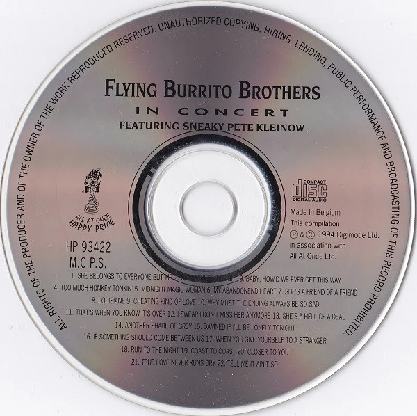 The Flying Burrito Bros Featuring Sneaky Pete Kleinow - In Concert  (CD) - Image 3