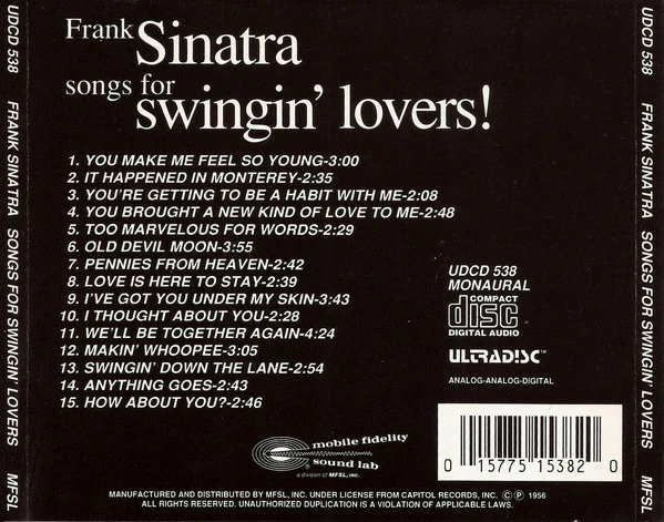 Frank Sinatra - Songs For Swingin' Lovers! (CD) - Image 2