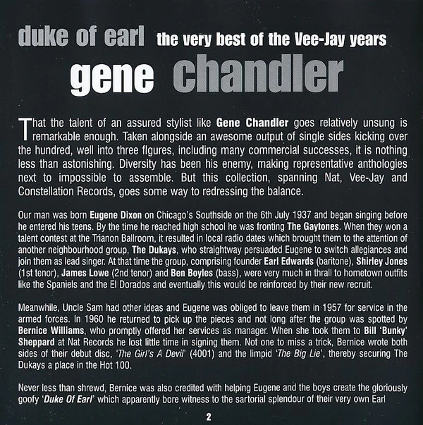 Gene Chandler - Duke Of Earl (The Very Best Of The Vee-Jay Years) (CD) - Image 5
