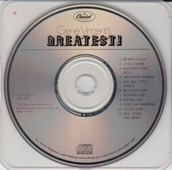 Gene Vincent - Gene Vincent's Greatest (CD) - Image 3
