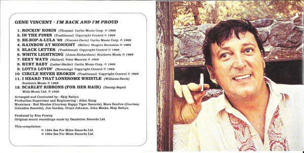 Gene Vincent - I'm Back And I'm Proud (CD) - Image 5