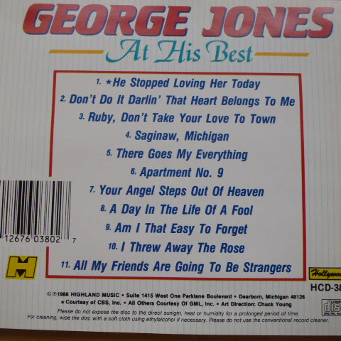 George Jones  - At His Best (CD) - Image 2