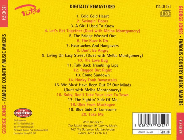 George Jones  - Famous Country Music Makers (CD) - Image 2