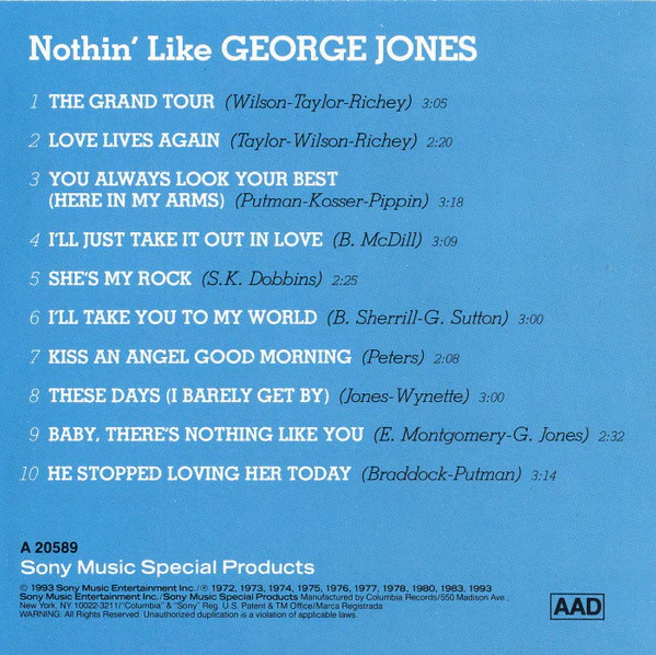 George Jones  - Nothin' Like George Jones (CD) - Image 5