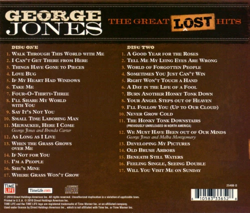 George Jones  - The Great Lost Hits (CD) - Image 2