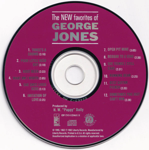 George Jones  - The New Favorites Of George Jones (CD) - Image 3