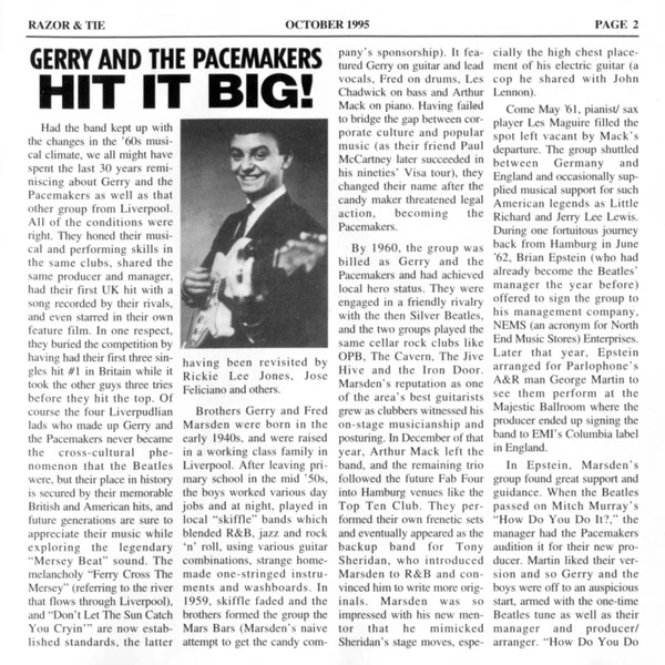 Gerry & The Pacemakers - Gerry Cross The Mersey (All The Hits Of Gerry And The Pacemakers) (CD) - Image 3