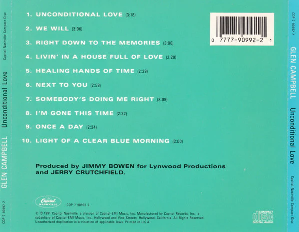 Glen Campbell - Unconditional Love (CD) - Image 2