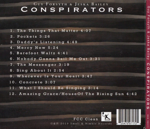 Guy Forsyth & Jeska Bailey - Conspirators (CD) - Image 2