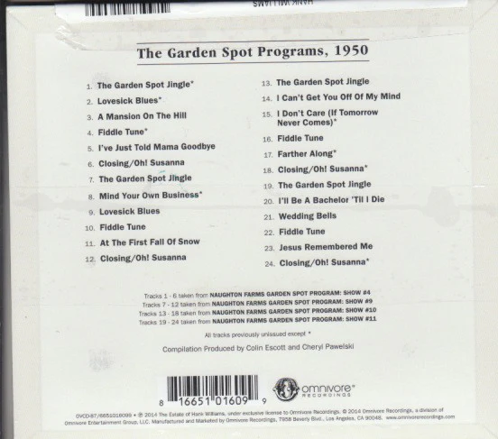 Hank Williams - The Garden Spot Programs, 1950 (CD) - Image 2