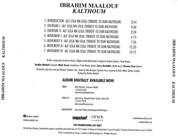 Ibrahim Maalouf - Kalthoum (CDr) - Image 2