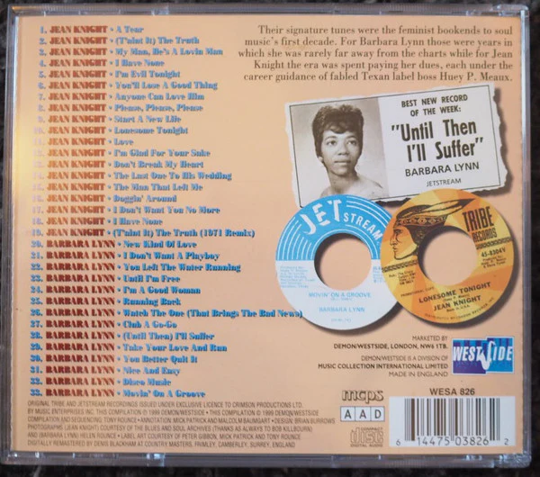 Jean Knight & Barbara Lynn - Bluesoul Belles Vol. 2 (The Tribe And Jetstream Recordings 1964-1976) (CD) - Image 5