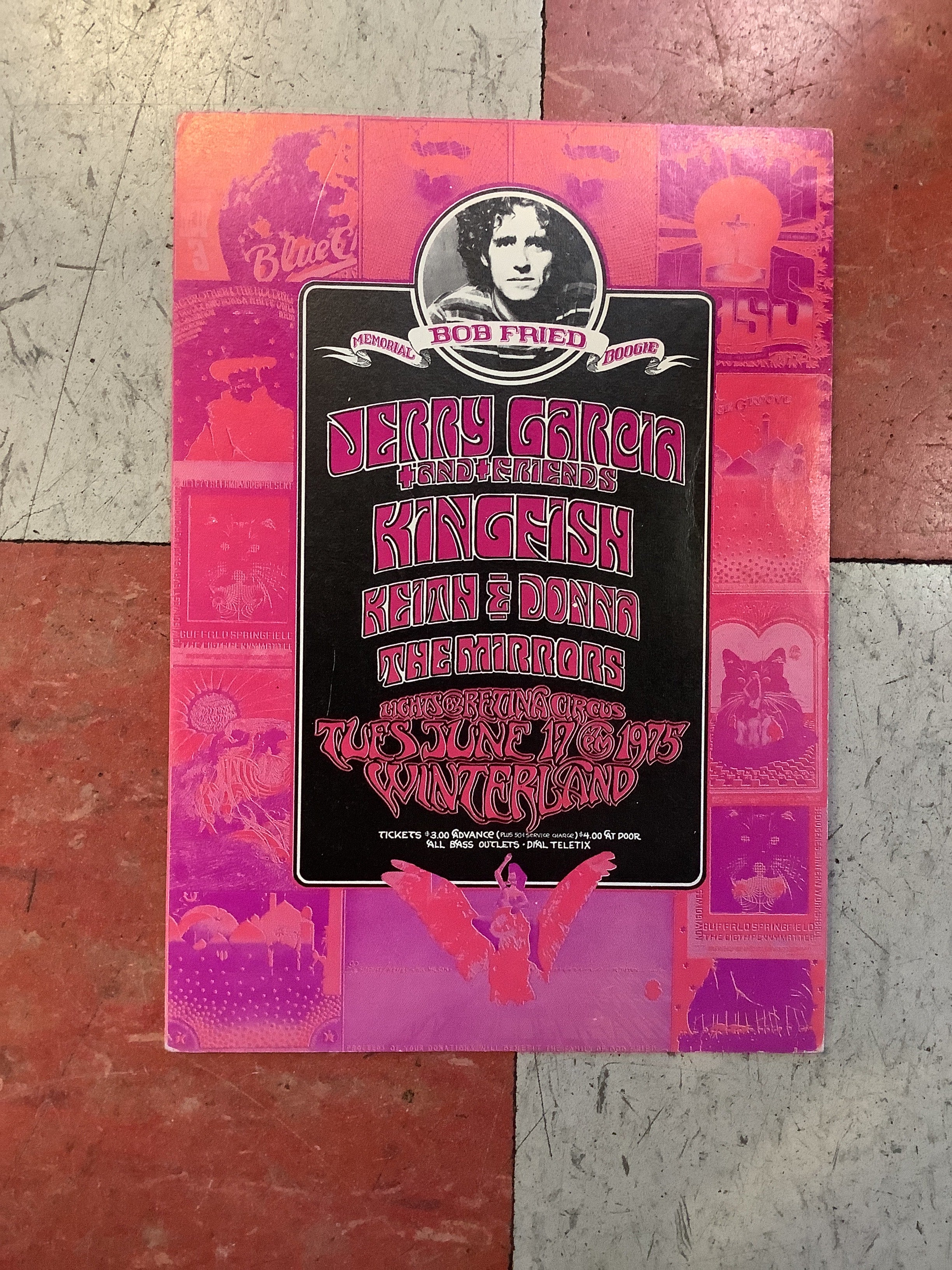 Jerry Garcia at Winterland - 1975 (Postcard)