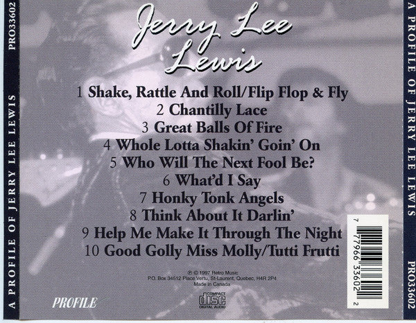 Jerry Lee Lewis - A Profile Of Jerry Lee Lewis (CD) - Image 2