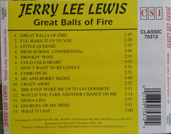 Jerry Lee Lewis - Great Balls Of Fire (CD) - Image 2
