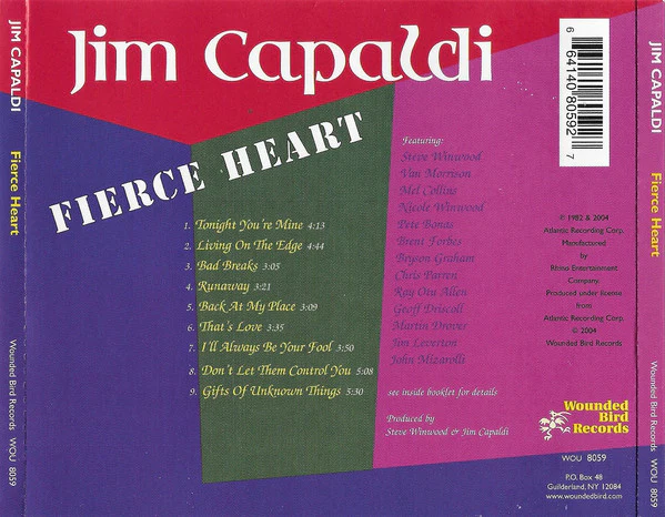 Jim Capaldi - Fierce Heart (CD) - Image 2