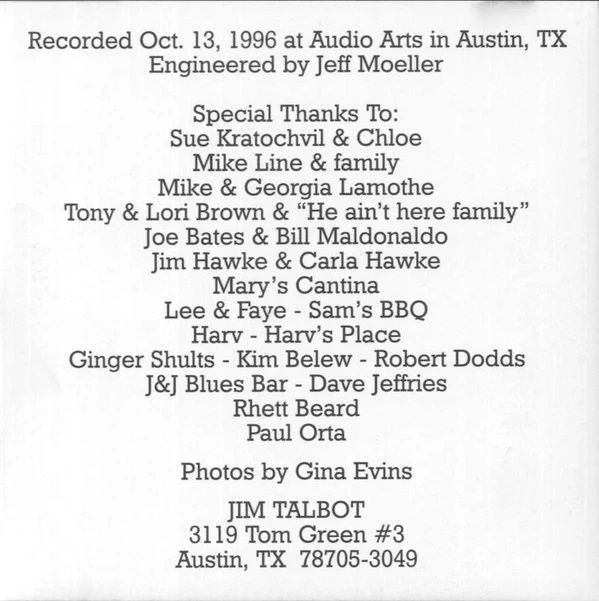 Jim Talbot - One Of A Kind (CD) - Image 2