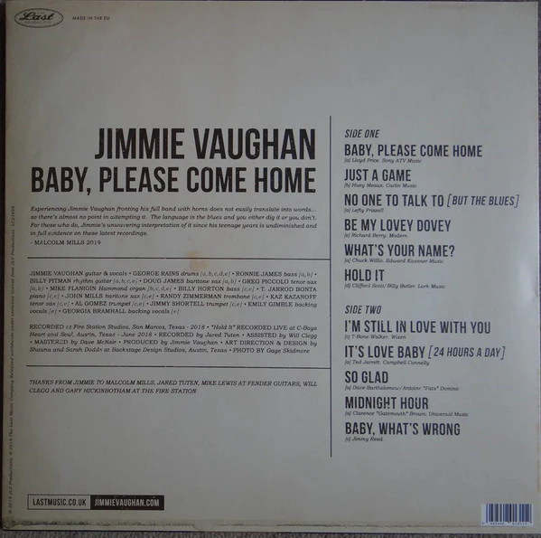 Jimmie Vaughan - Baby, Please Come Home (Vinyl) - Image 2