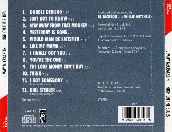 Jimmy McCracklin - High On The Blues (CD) - Image 2