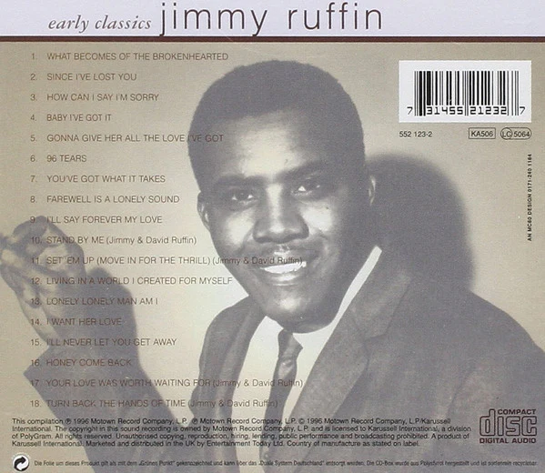 Jimmy Ruffin - Early Classics (CD) - Image 2