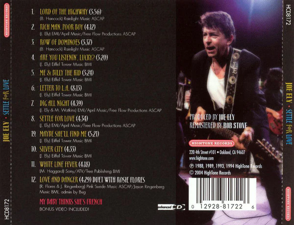 Joe Ely - Settle For Love (CD) - Image 2