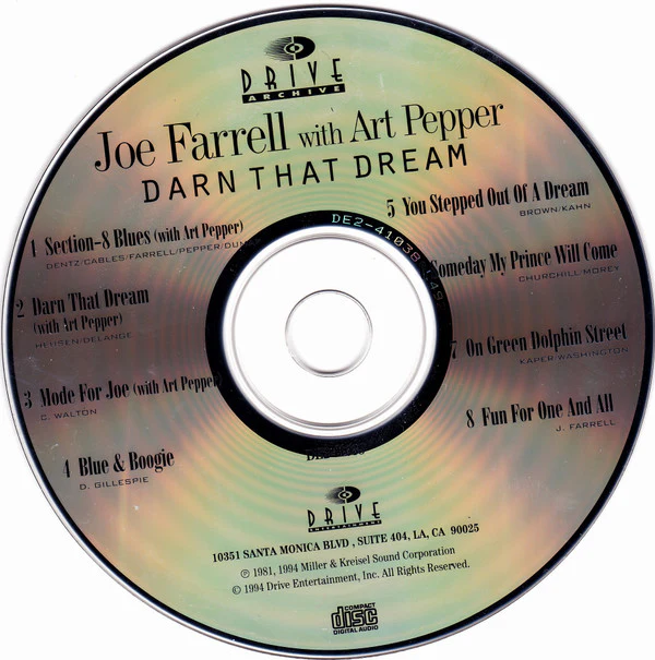 Joe Farrell With Art Pepper - Darn That Dream (CD) - Image 4