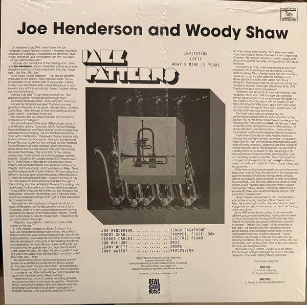 Joe Henderson And Woody Shaw - Jazz Patterns (Vinyl) - Image 2