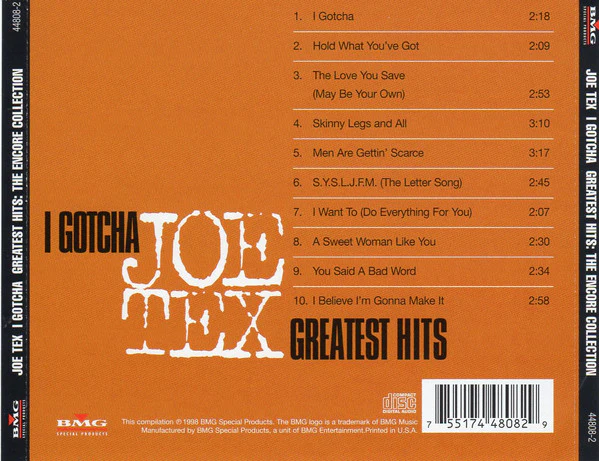 Joe Tex - I Gotcha  Greatest Hits: The Encore Collection (CD) - Image 3