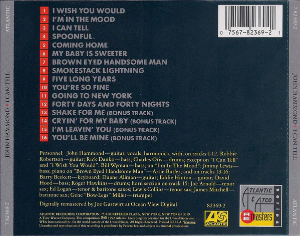 John Hammond* - I Can Tell (CD) - Image 2