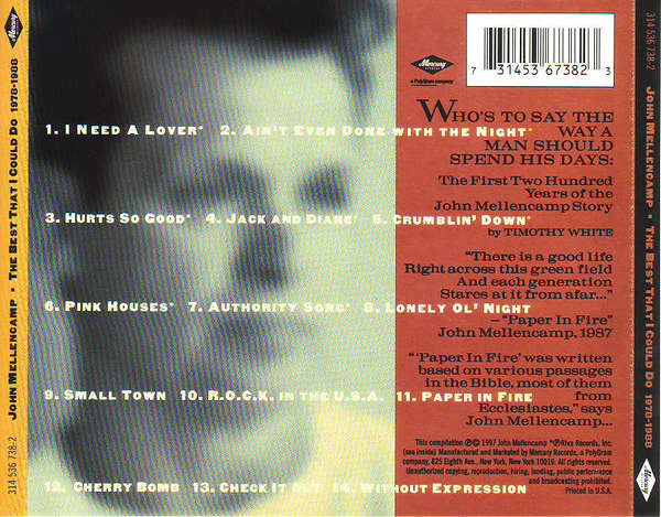 John Mellencamp* - The Best That I Could Do (1978-1988) (CD) - Image 2