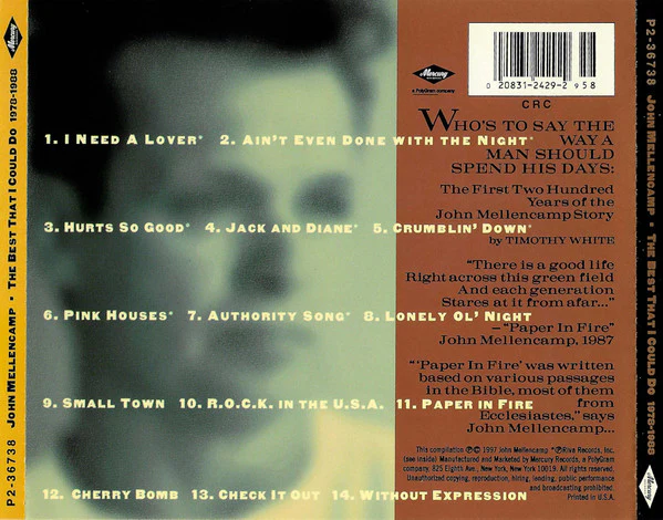 John Mellencamp* - The Best That I Could Do (1978-1988) (CD) - Image 2