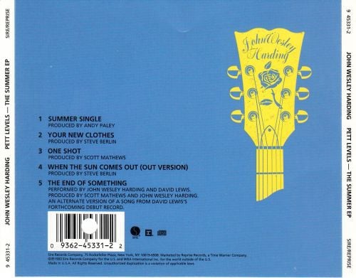 John Wesley Harding - Pett Levels - The Summer EP (CD) - Image 2