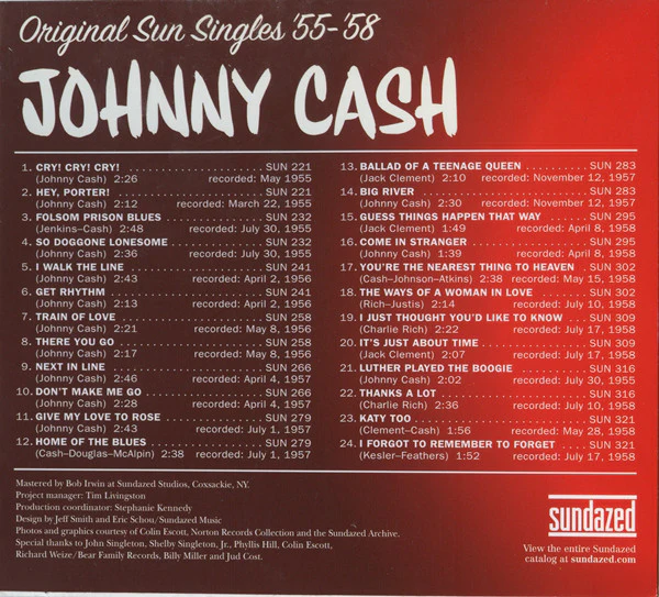 Johnny Cash - Original Sun Singles '55-'58 (CD) - Image 3