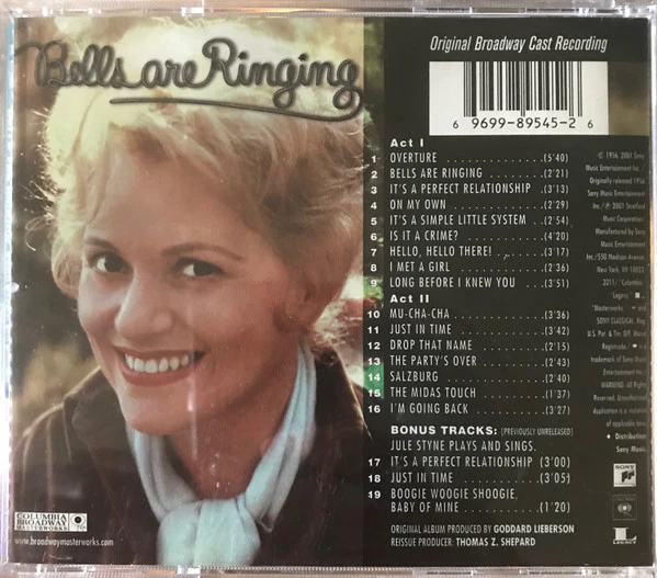 Judy Holliday - Bells Are Ringing - Original Broadway Cast Recording (CD) - Image 3