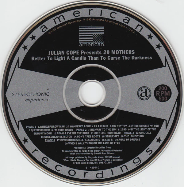 Julian Cope - 20 Mothers (Better To Light A Candle Than To Curse The Darkness) (CD) - Image 3