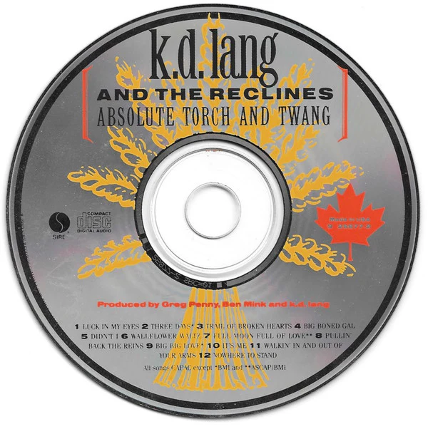 k.d. lang And The Reclines - Absolute Torch And Twang (CD) - Image 4