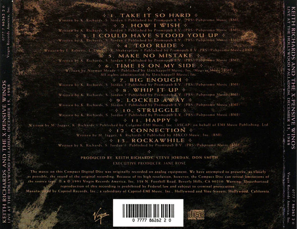 Keith Richards And The X-Pensive Winos - Live At The Hollywood Palladium (CD) - Image 3