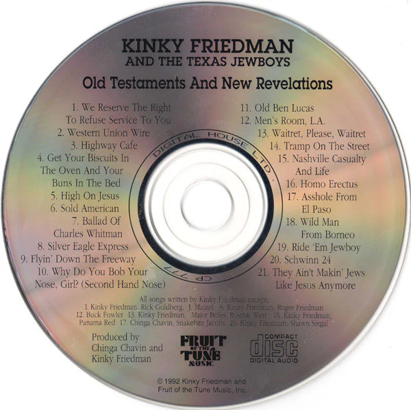 Kinky Friedman And The Texas Jewboys - Old Testaments And New Revelations (CD) - Image 3