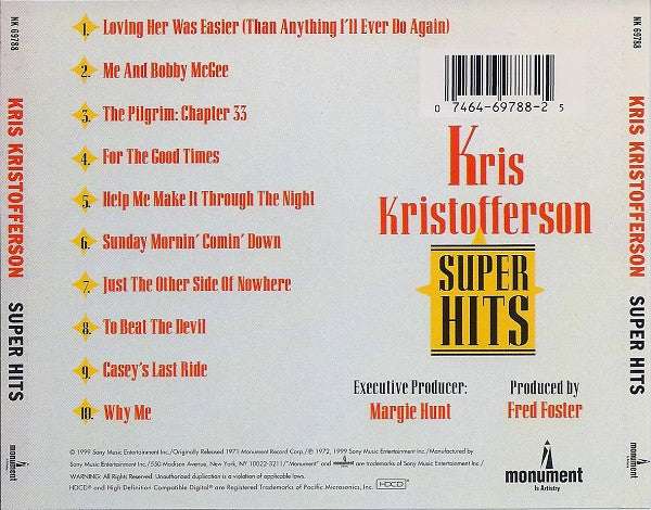 Kris Kristofferson - Super Hits (CD) - Image 2